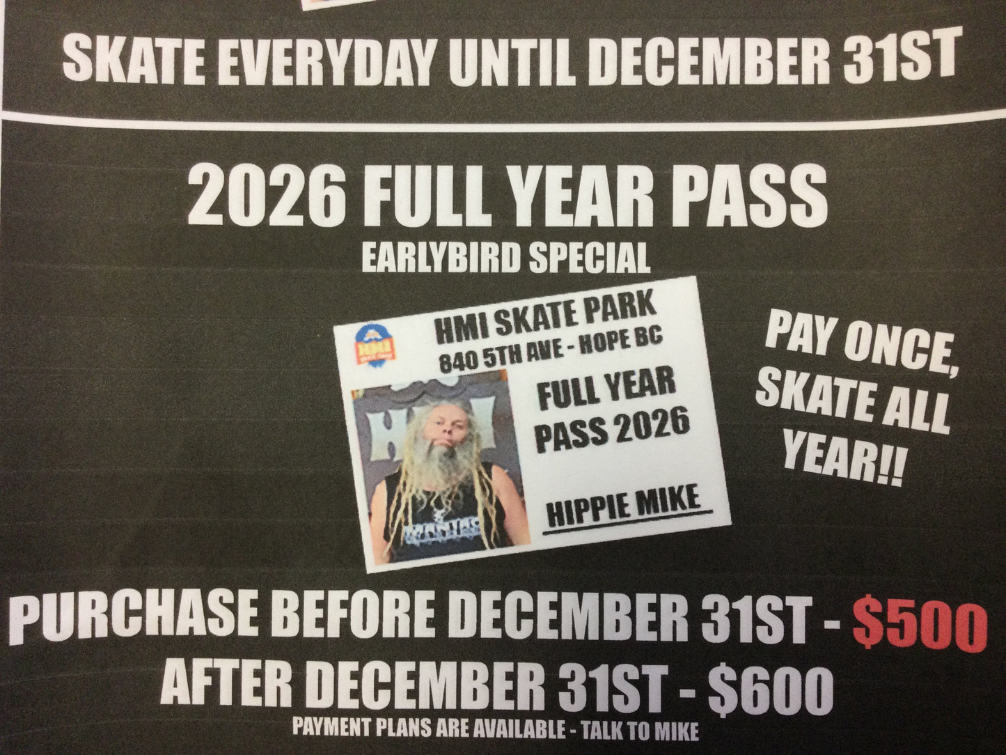 HMI 2026 Full Year Pass