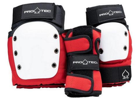 Pro-Tec Street 3-Pack Junior Red/White/Black Protection Pads PRO-TEC PRO-TEC STREET 3-PACK JUNIOR RED/WHITE/BLACK