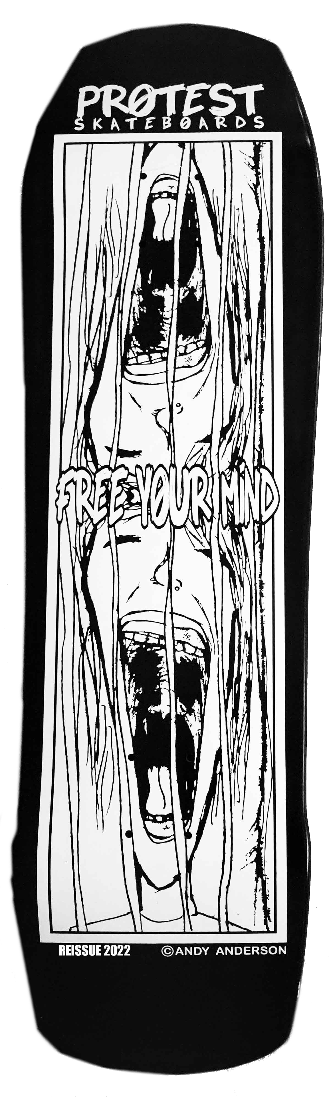 Protest Skateboards "Andy Anderson/Free Your Mind" Reissue Shaped Deck 2022 - Limited Edition PreBook